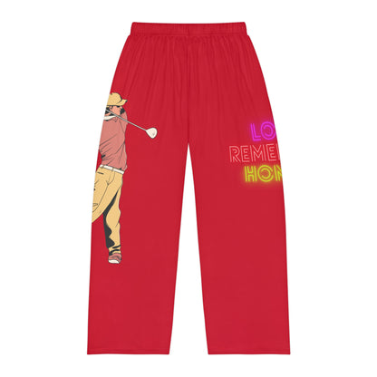 Men's Pajama Pants: Golf Dark Red