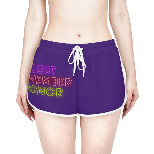 Women's Relaxed Shorts: Lost Remember Honor Purple