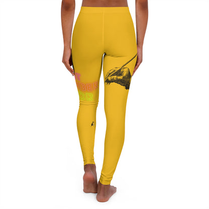 Women's Spandex Leggings: Writing Yellow