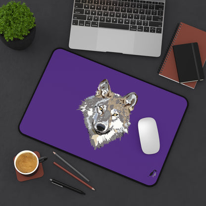 Desk Mat: Wolves Purple