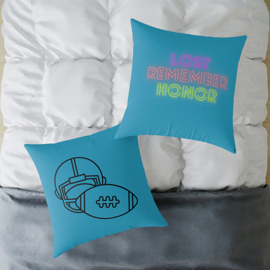 Spun Polyester Pillow: Football Turquoise
