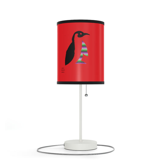 Lamp on a Stand, US|CA plug: Crazy Penguin World Logo Red