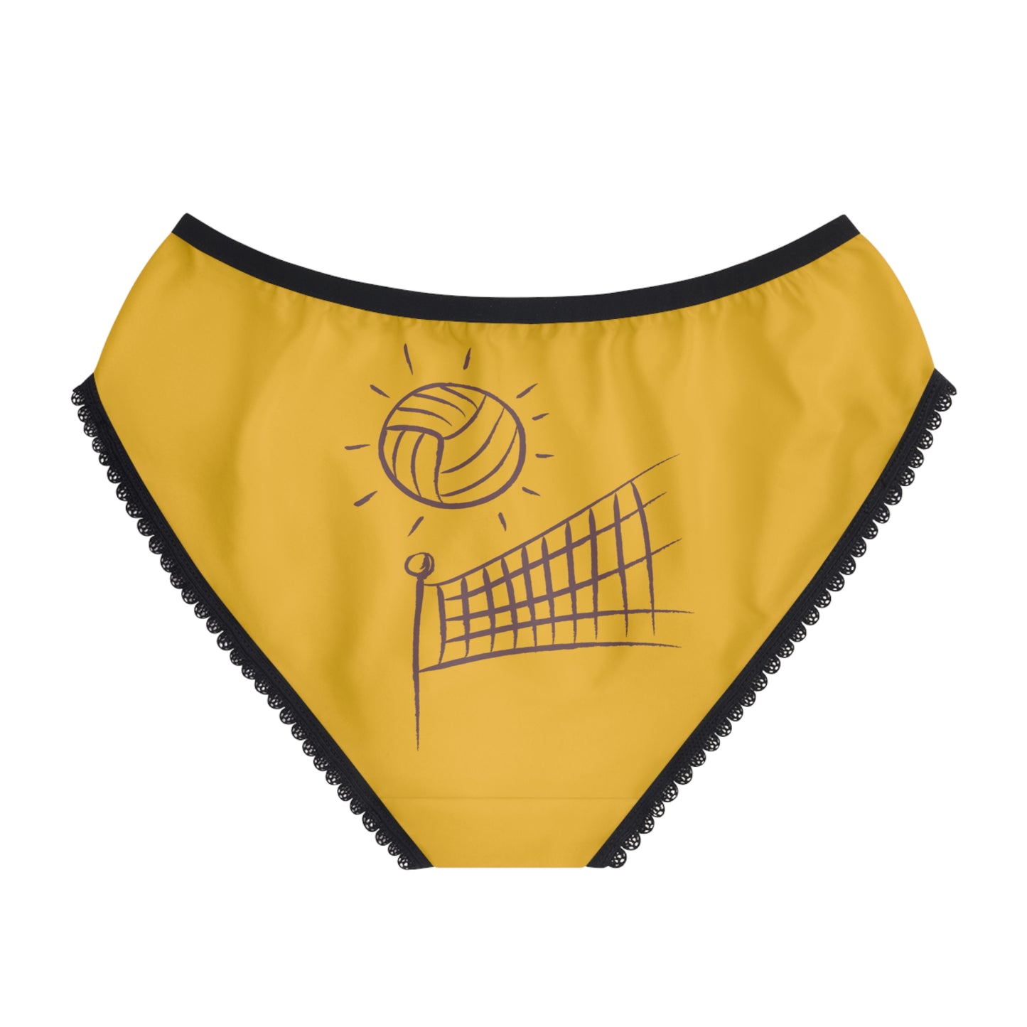 Women's Briefs: Volleyball Yellow