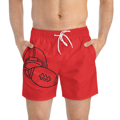 Swim Trunks: Football Red