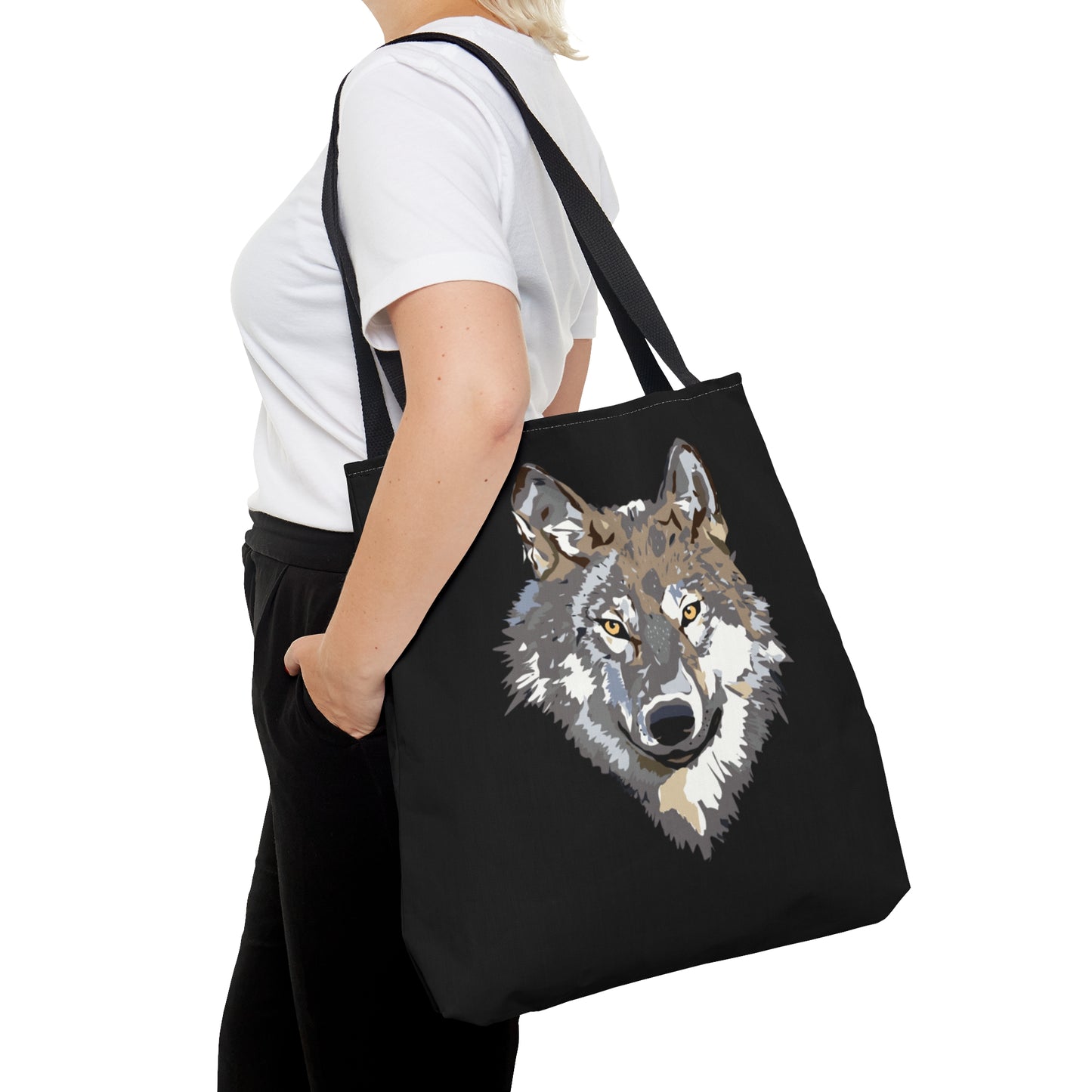 Tote Bag: Wolves Black