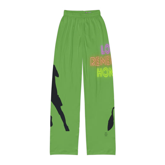 Kids Pajama Pants: Soccer Green