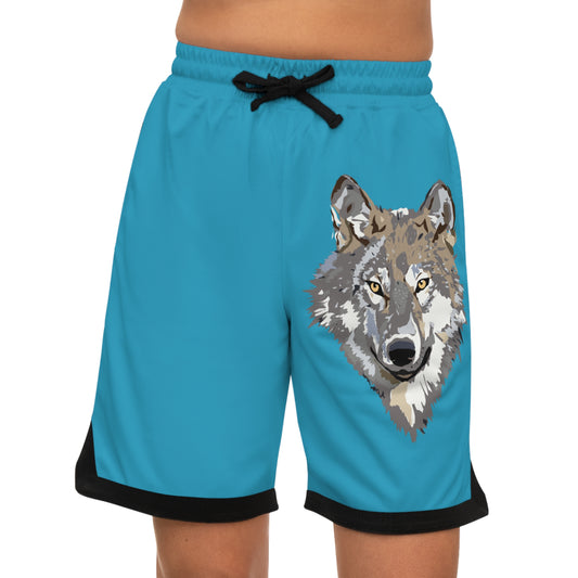 Basketball Rib Shorts: Wolves Turquoise