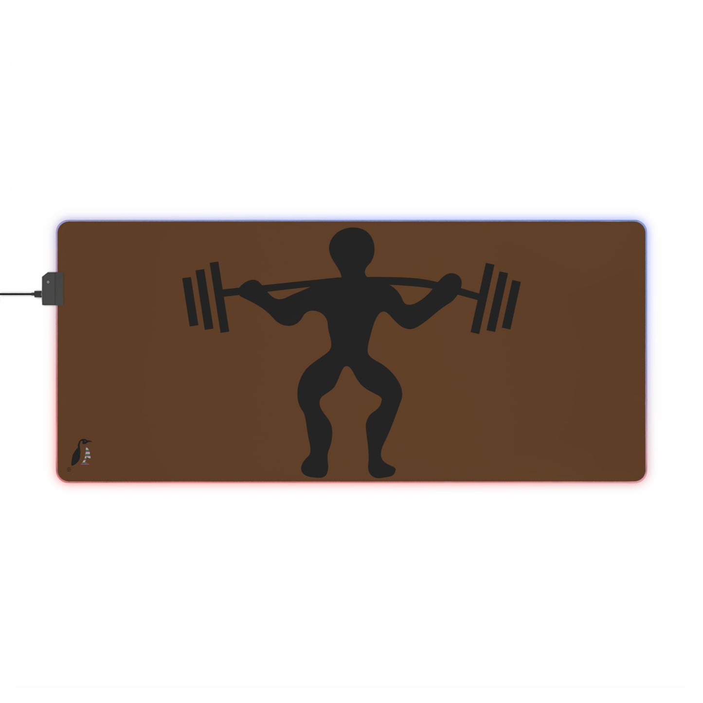 LED Gaming Mouse Pad: Weightlifting Brown