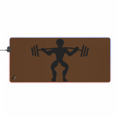 LED Gaming Mouse Pad: Weightlifting Brown