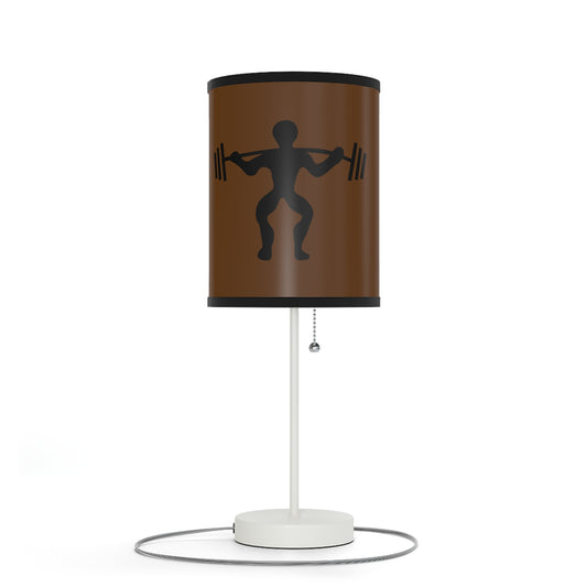 Lamp on a Stand, US|CA plug: Weightlifting Brown