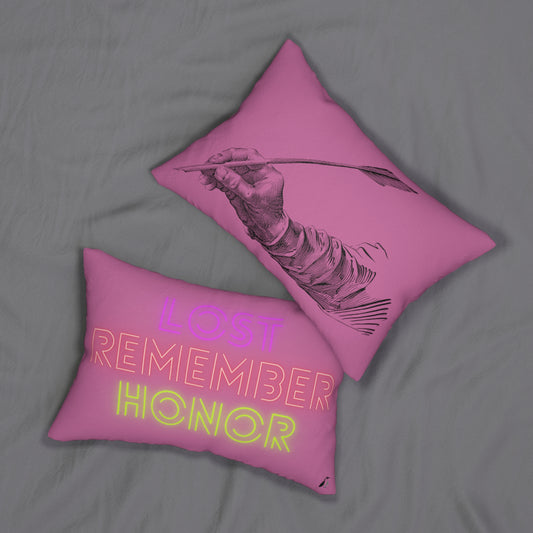 Spun Polyester Lumbar Pillow: Writing Lite Pink