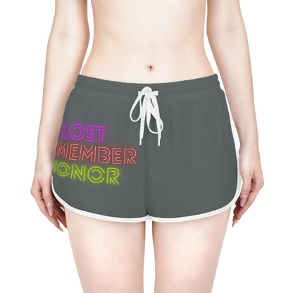 Women's Relaxed Shorts: Lost Remember Honor Dark Grey