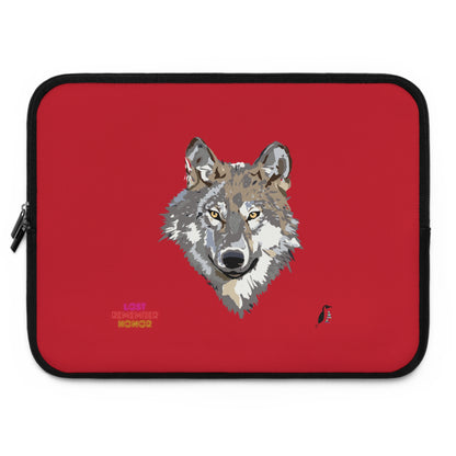 Laptop Sleeve: Wolves Dark Red