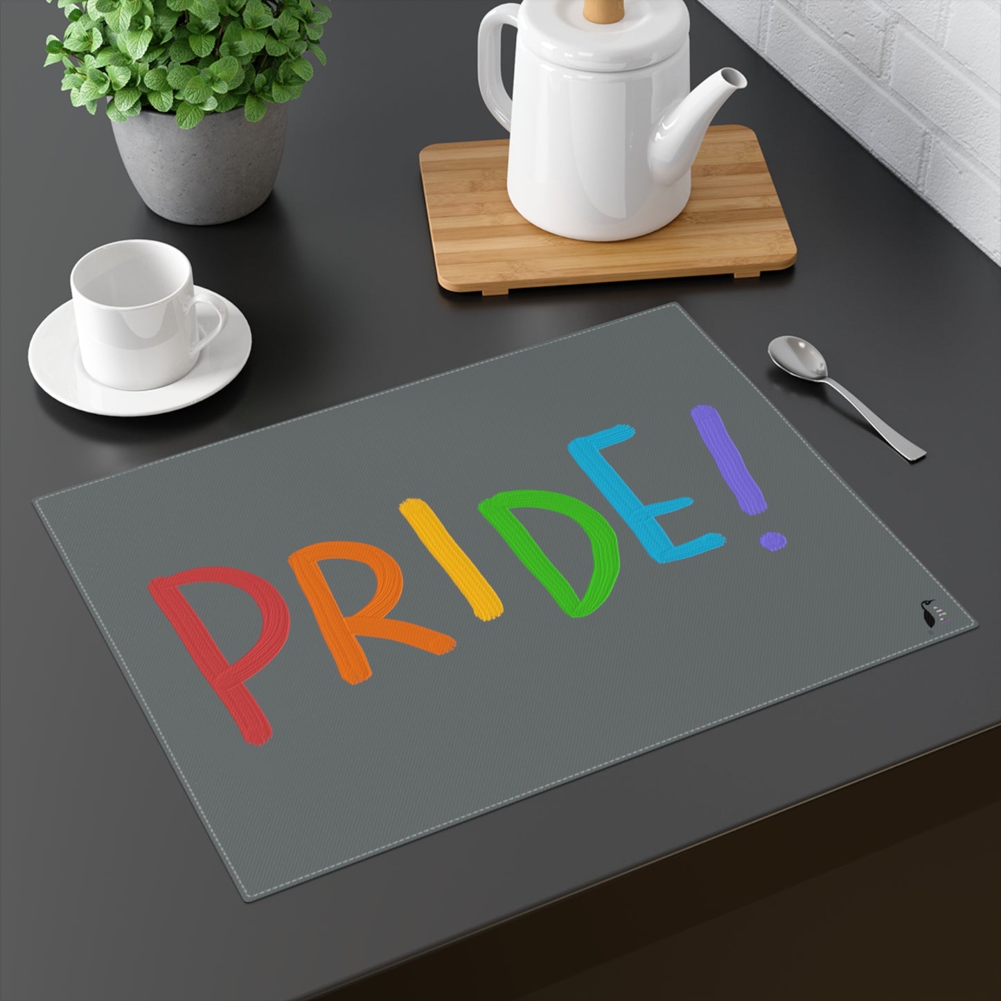 Placemat, 1pc: LGBTQ Pride Dark Grey