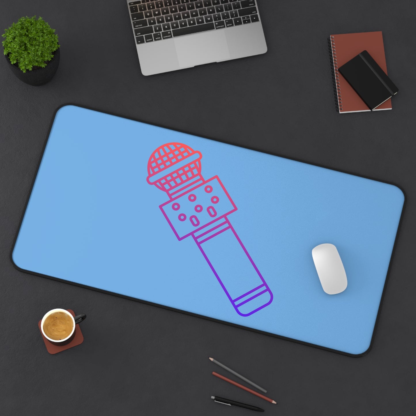 Desk Mat: Music Lite Blue