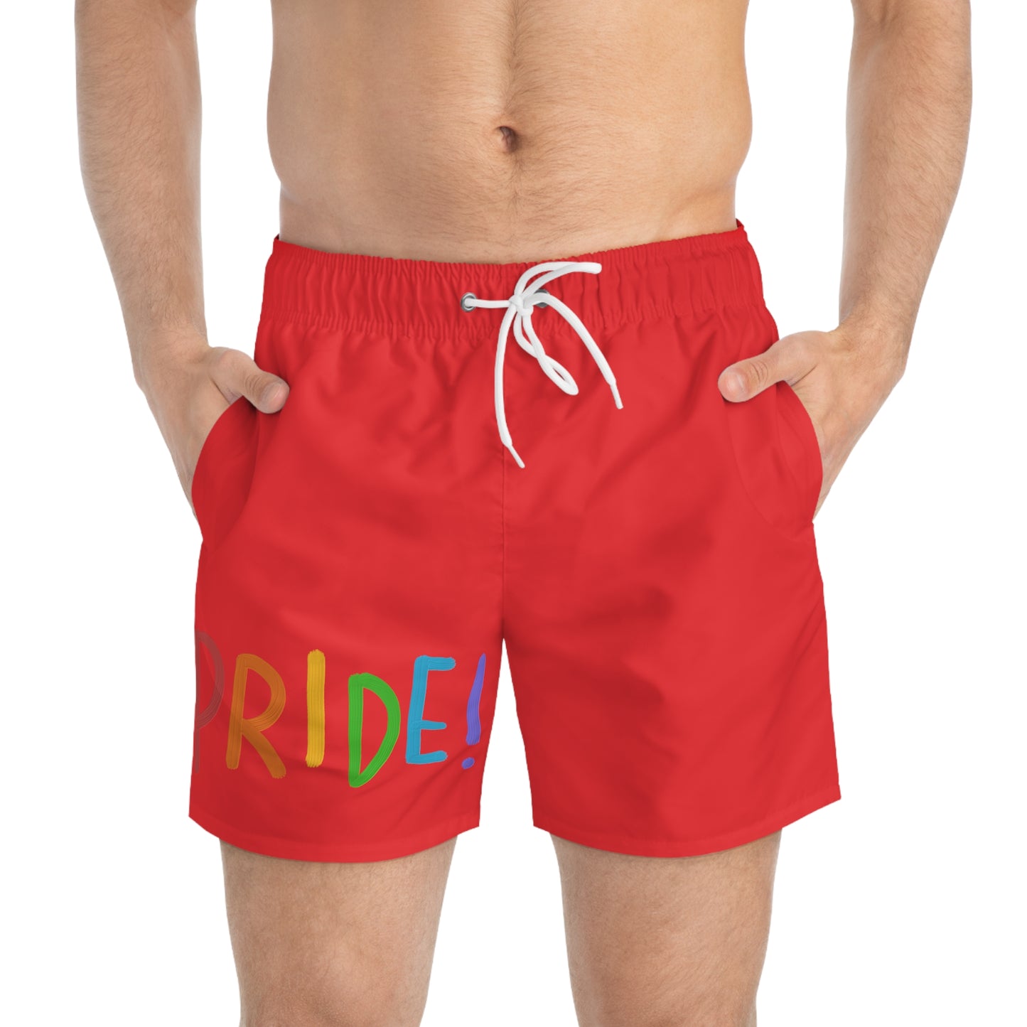 Swim Trunks: LGBTQ Pride Red