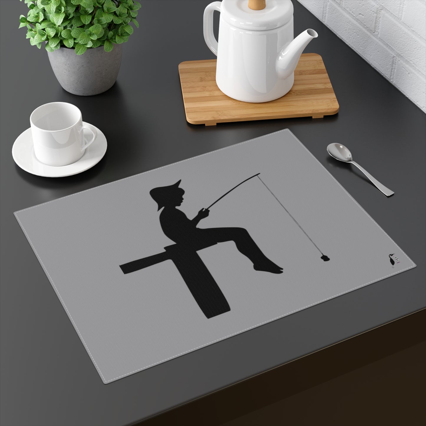 Placemat, 1pc: Fishing Grey