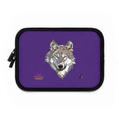 Laptop Sleeve: Wolves Purple