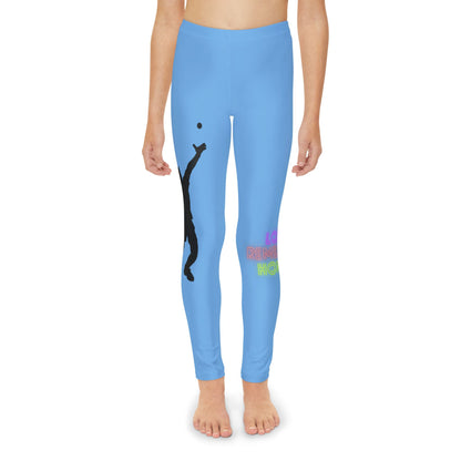 Youth Full-Length Leggings: Tennis Lite Blue