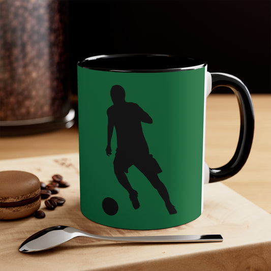Accent Coffee Mug, 11oz: Soccer Dark Green
