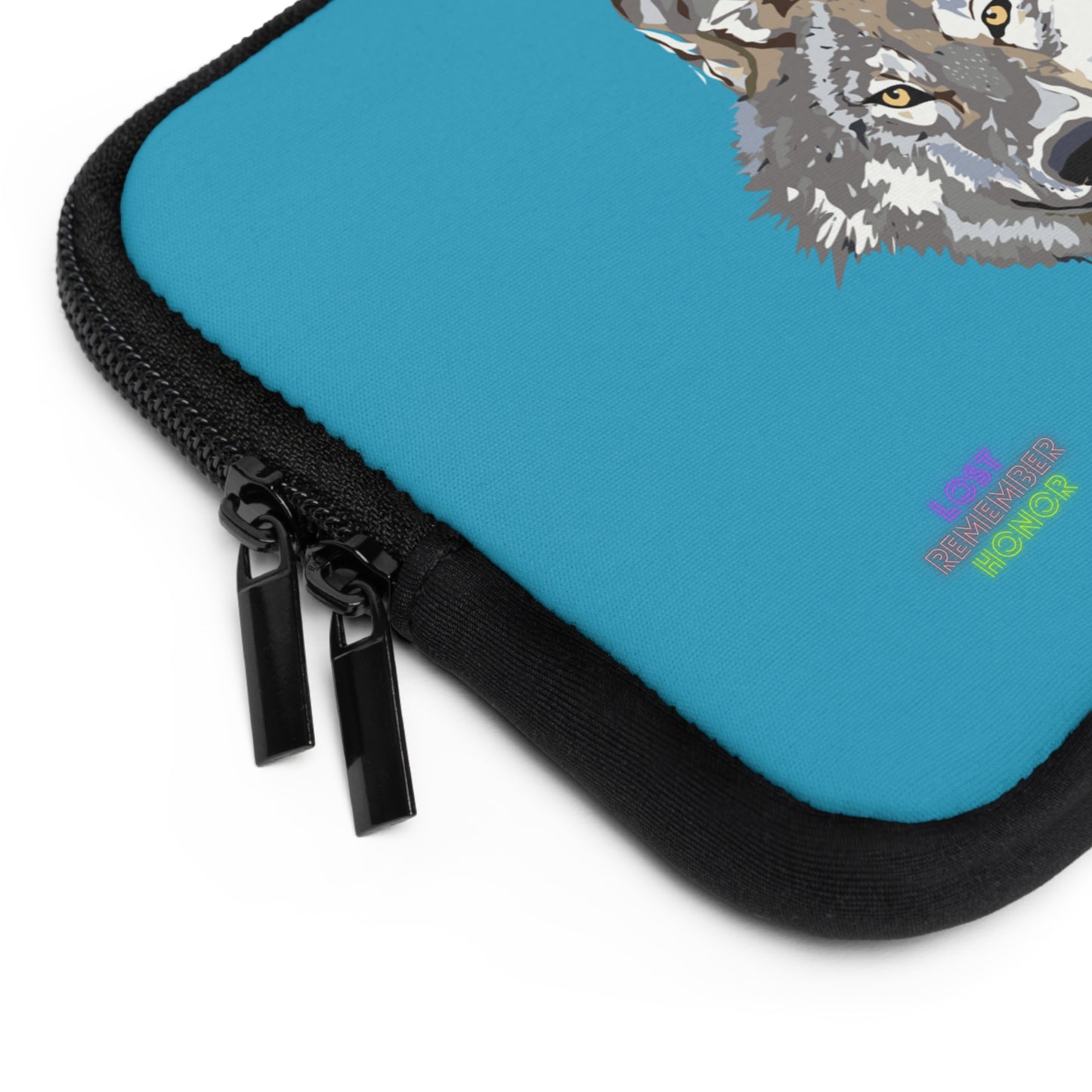 Laptop Sleeve: Wolves Turquoise