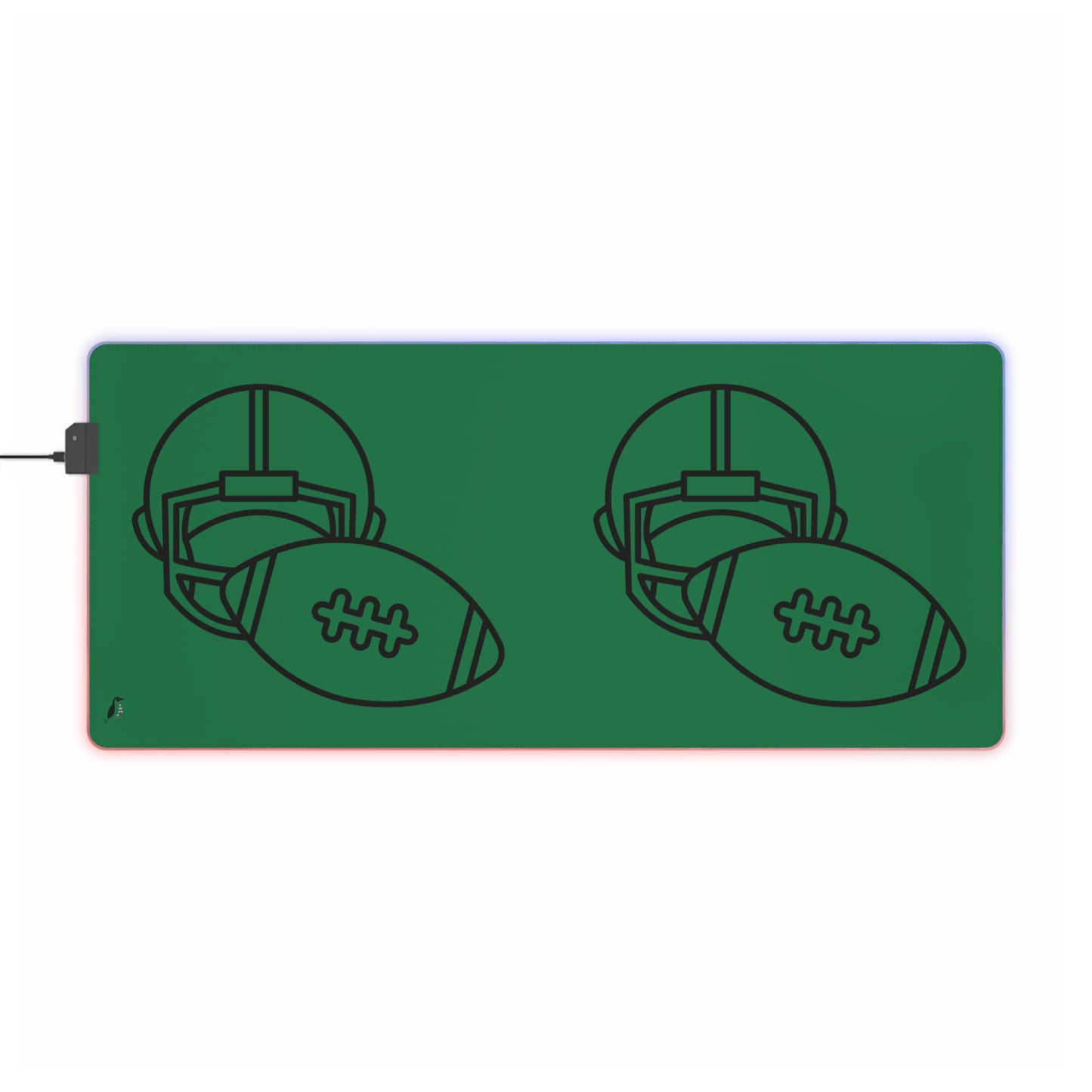 LED Gaming Mouse Pad: Football Dark Green