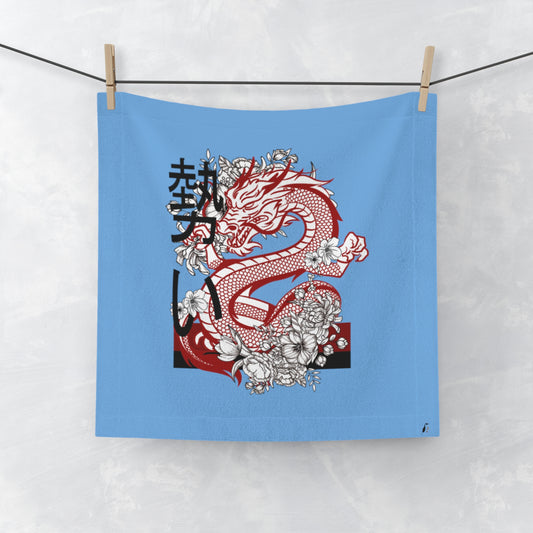 Face Towel: Dragons Lite Blue
