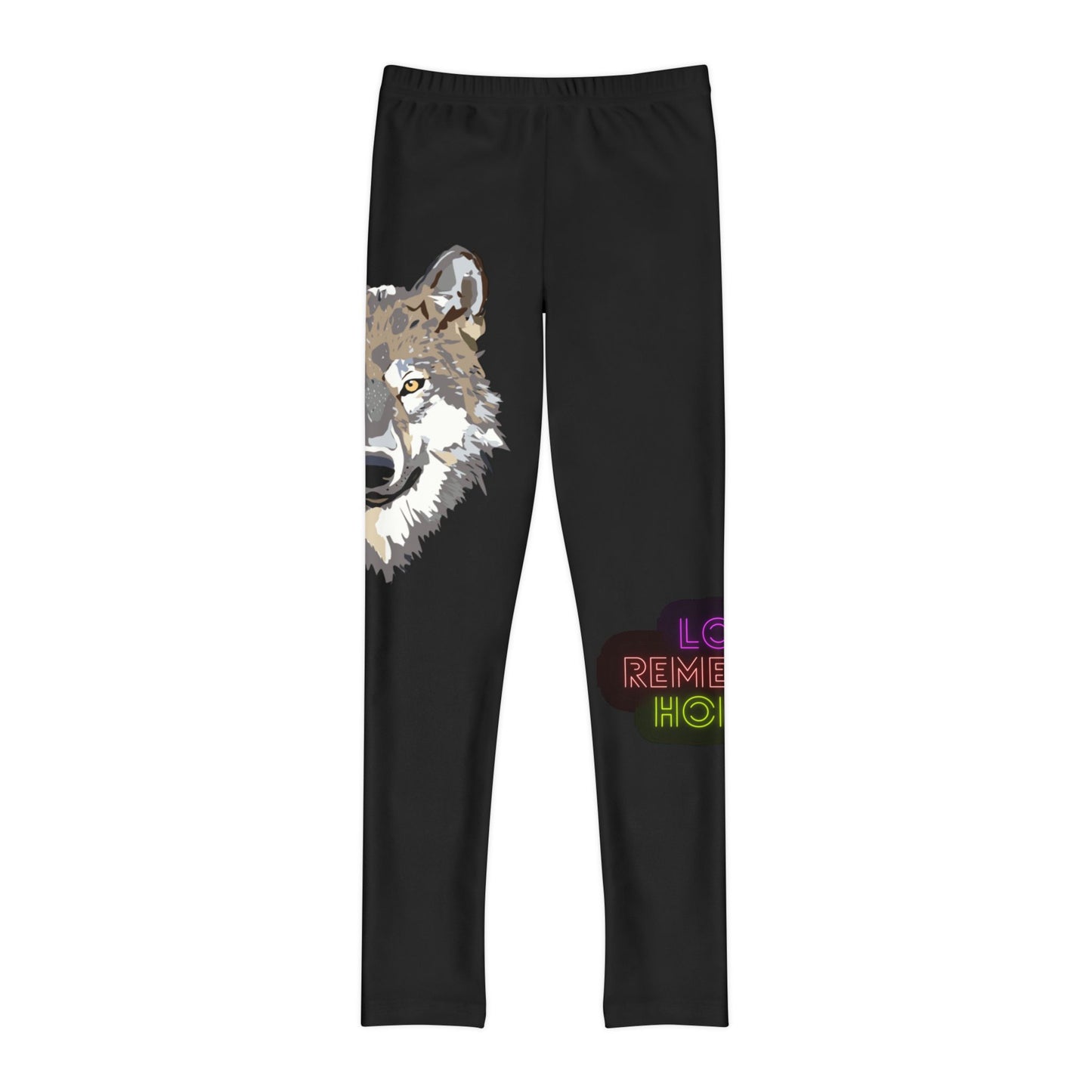 Youth Full-Length Leggings: Wolves Black