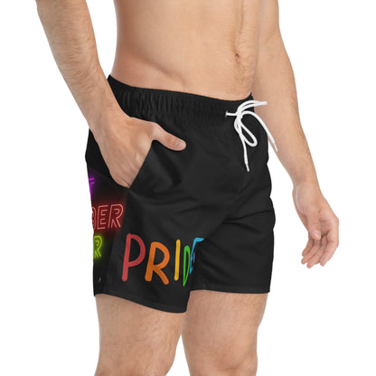 Swim Trunks: LGBTQ Pride Black