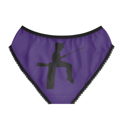 Women's Briefs: Fishing Purple