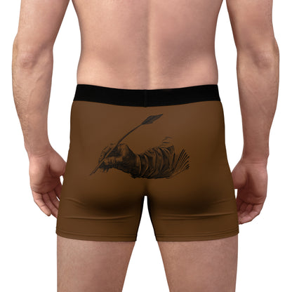 Men's Boxer Briefs: Writing Brown