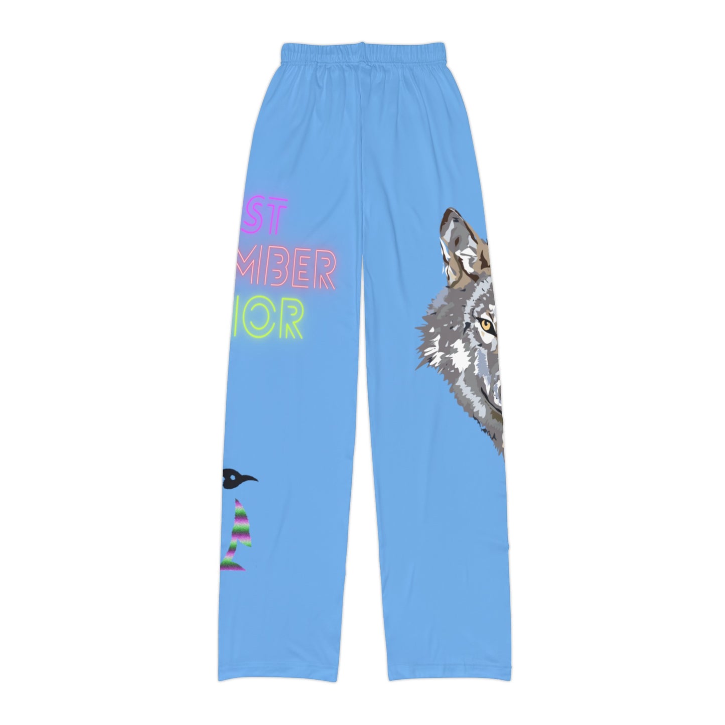 Kids Pajama Pants: Wolves Lite Blue