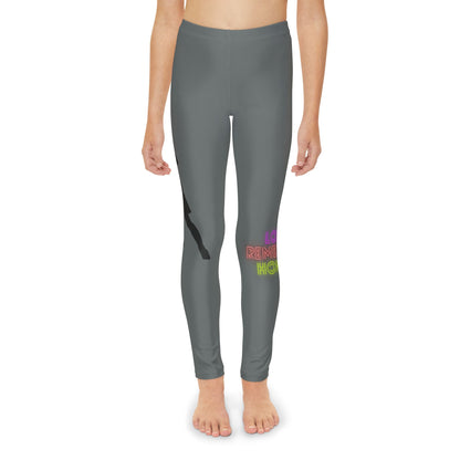 Youth Full-Length Leggings: Soccer Dark Grey