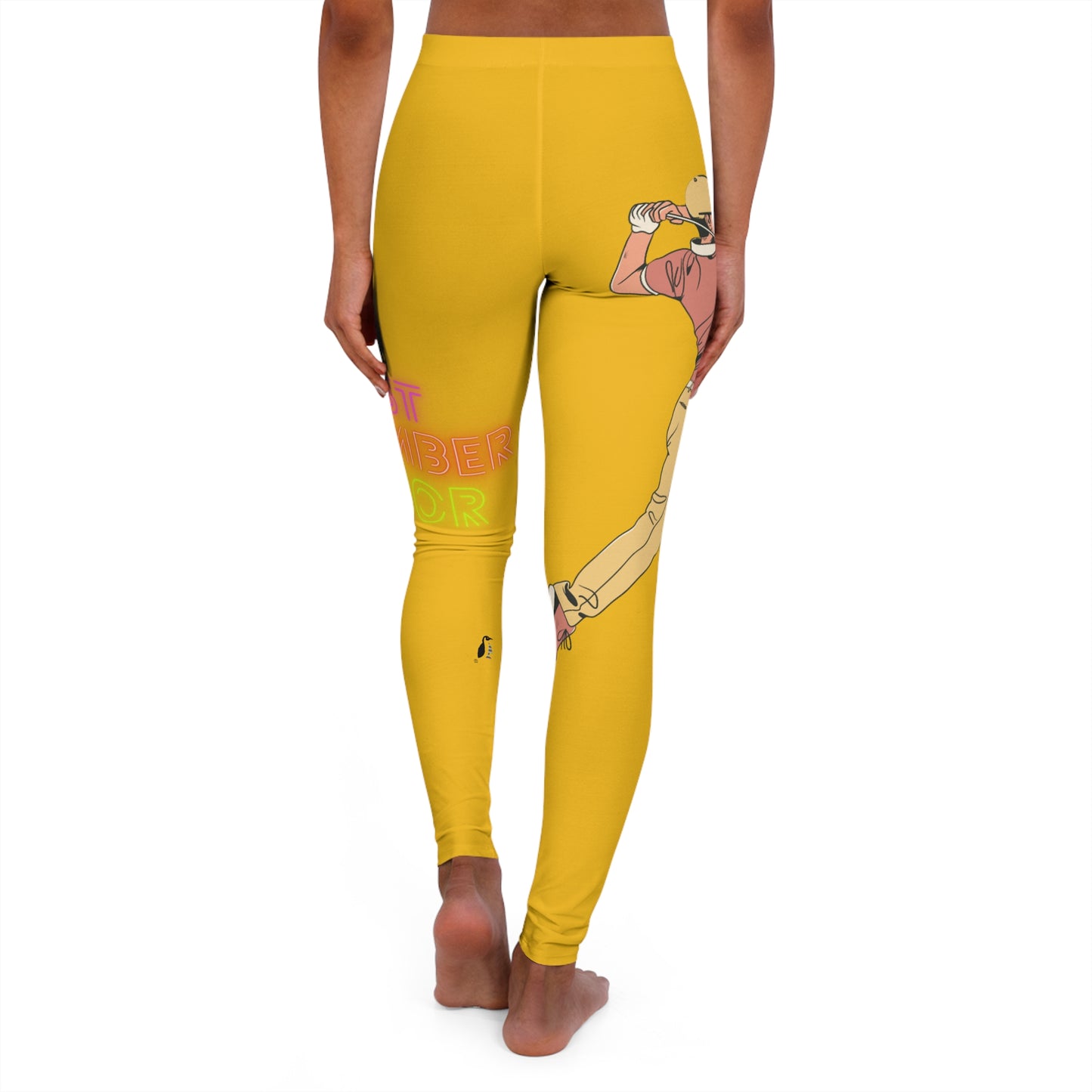 Women's Spandex Leggings: Golf Yellow