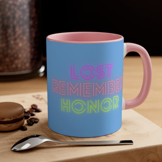 Accent Coffee Mug, 11oz: Lost Remember Honor Lite Blue