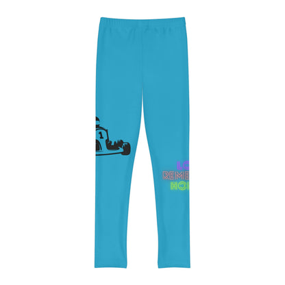 Youth Full-Length Leggings: Racing Turquoise