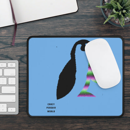 Gaming Mouse Pad: Crazy Penguin World Logo Lite Blue