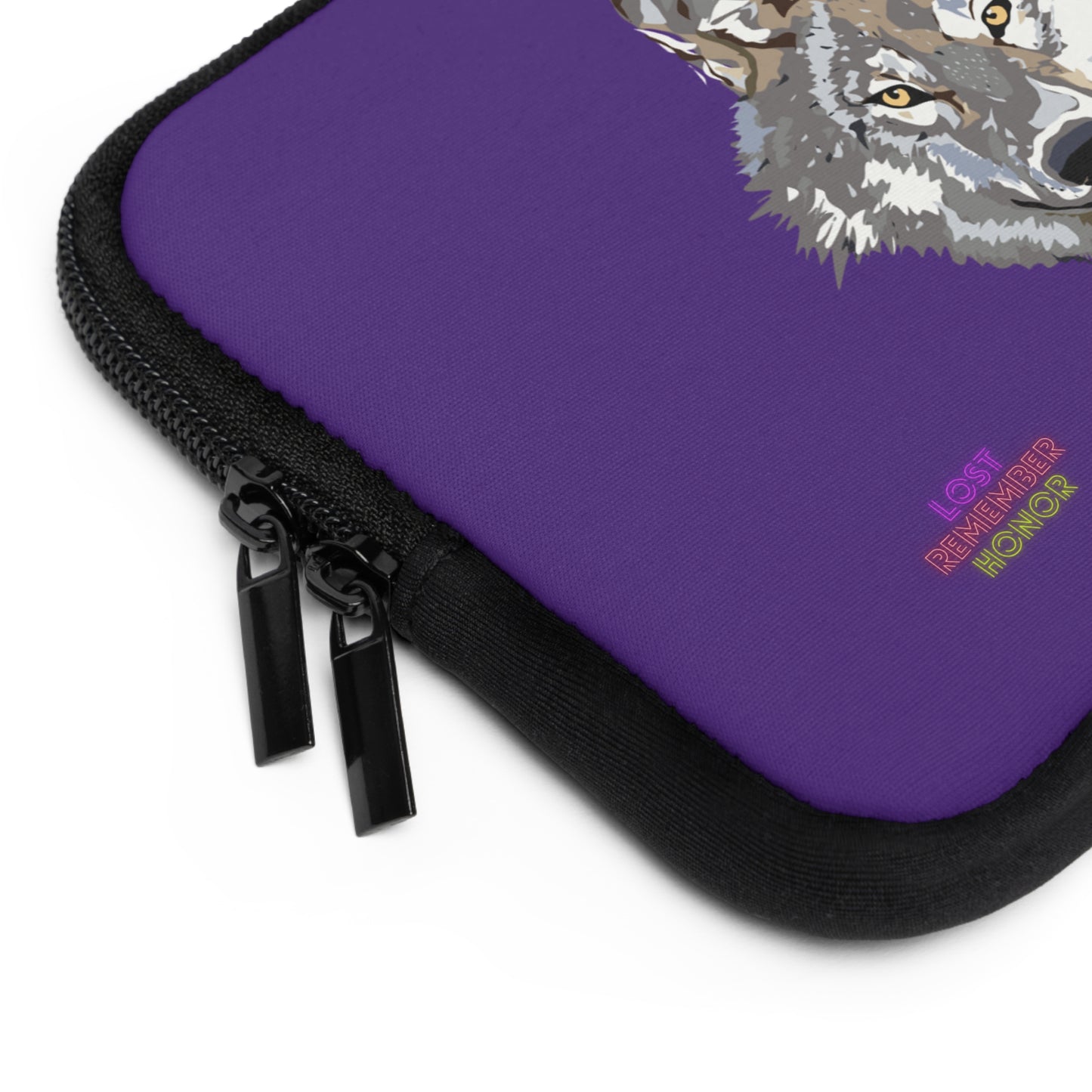 Laptop Sleeve: Wolves Purple