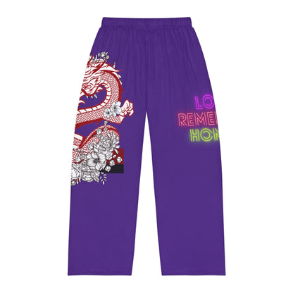 Men's Pajama Pants: Dragons Purple