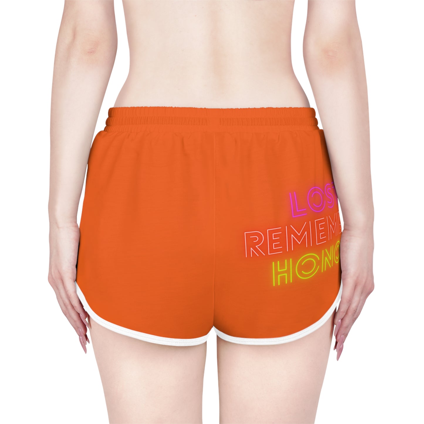 Women's Relaxed Shorts: Crazy Penguin World Logo Orange