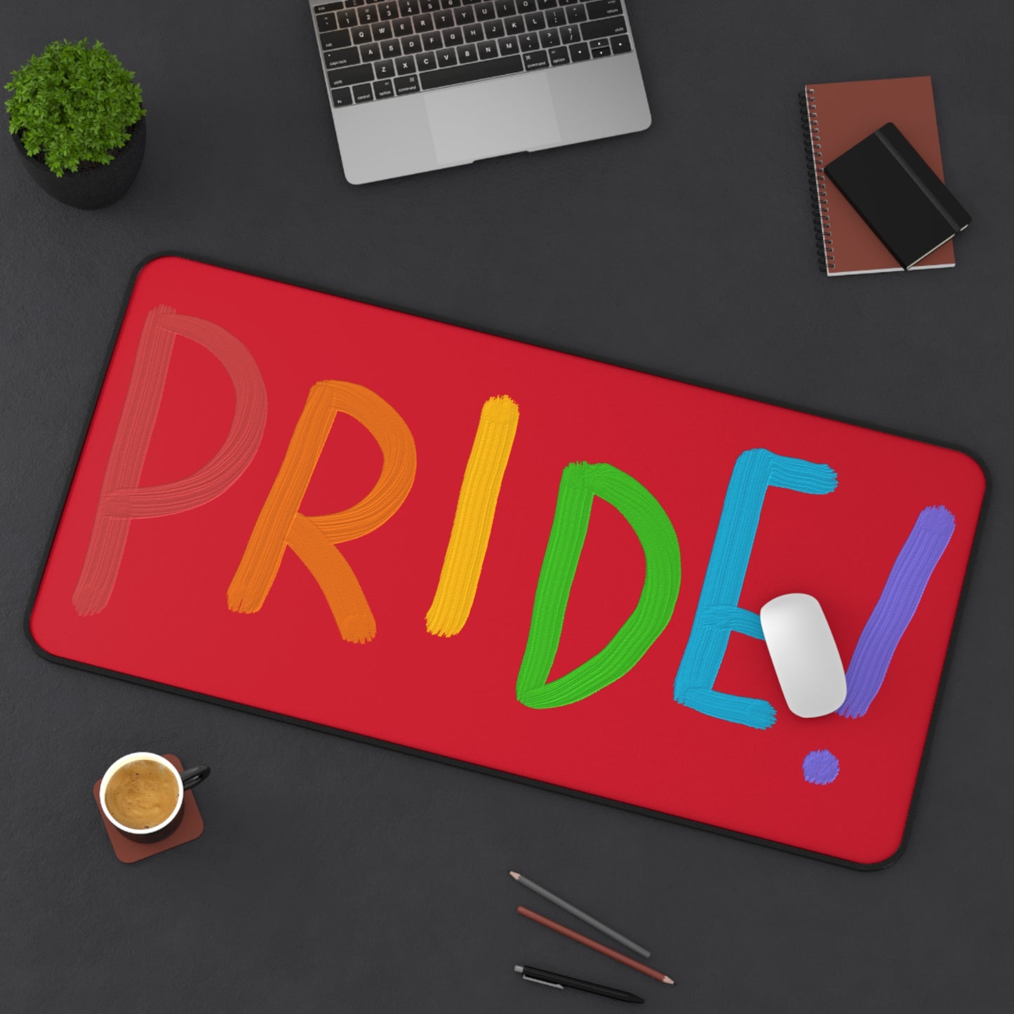 Desk Mat: LGBTQ Pride Dark Red