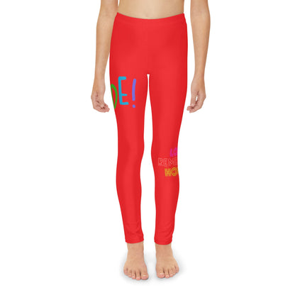 Youth Full-Length Leggings: LGBTQ Pride Red