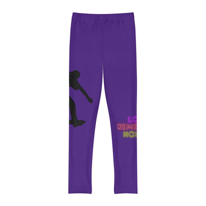 Youth Full-Length Leggings: Skateboarding Purple