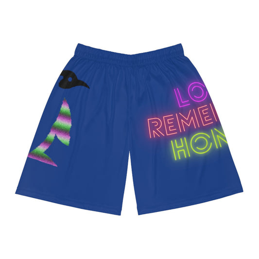 Basketball Shorts: Crazy Penguin World Logo Dark Blue