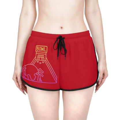 Women's Relaxed Shorts: Bowling Dark Red