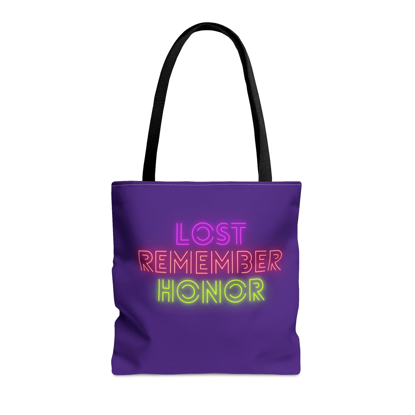 Tote Bag: Lost Remember Honor Purple