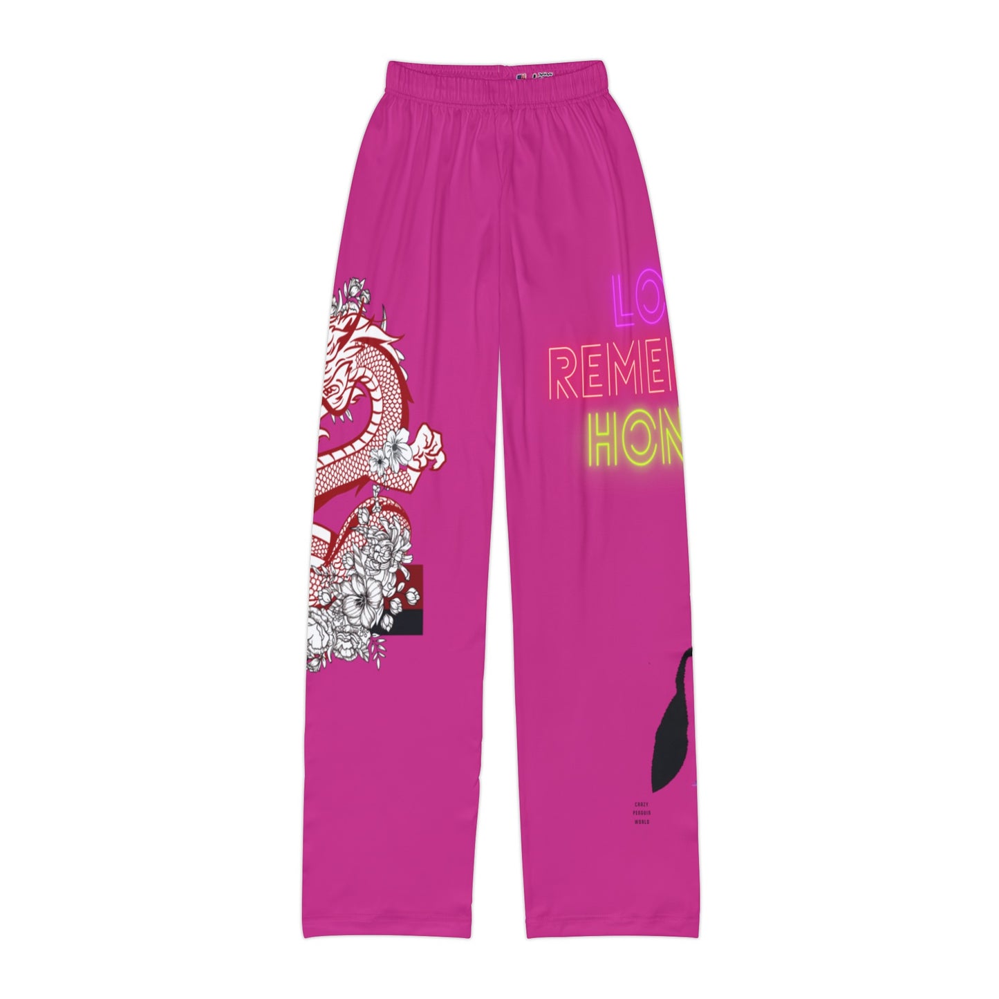 Kids Pajama Pants: Dragons Pink