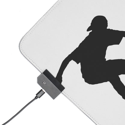 LED Gaming Mouse Pad: Skateboarding White