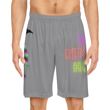 Basketball Shorts: Crazy Penguin World Logo Grey