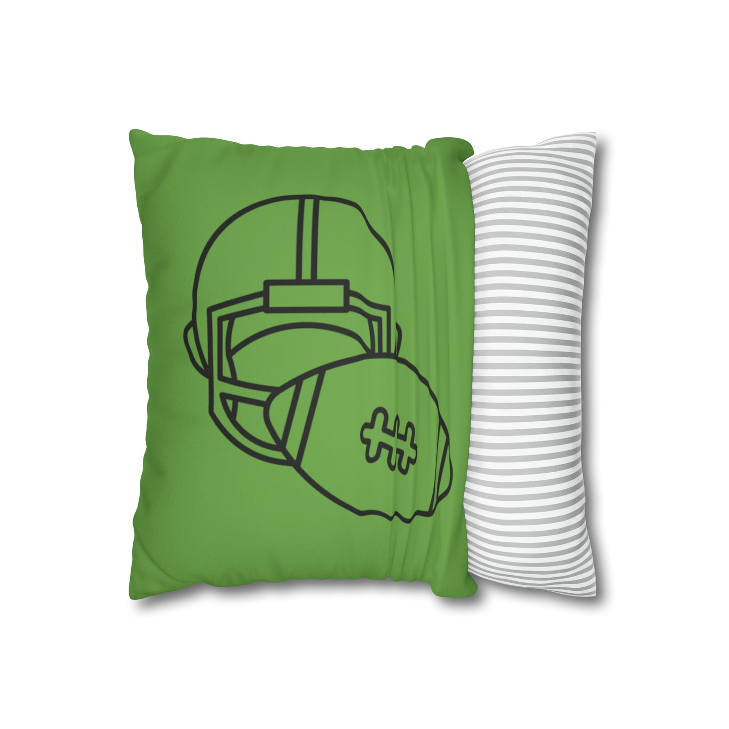 Faux Suede Square Pillow Case: Football Green